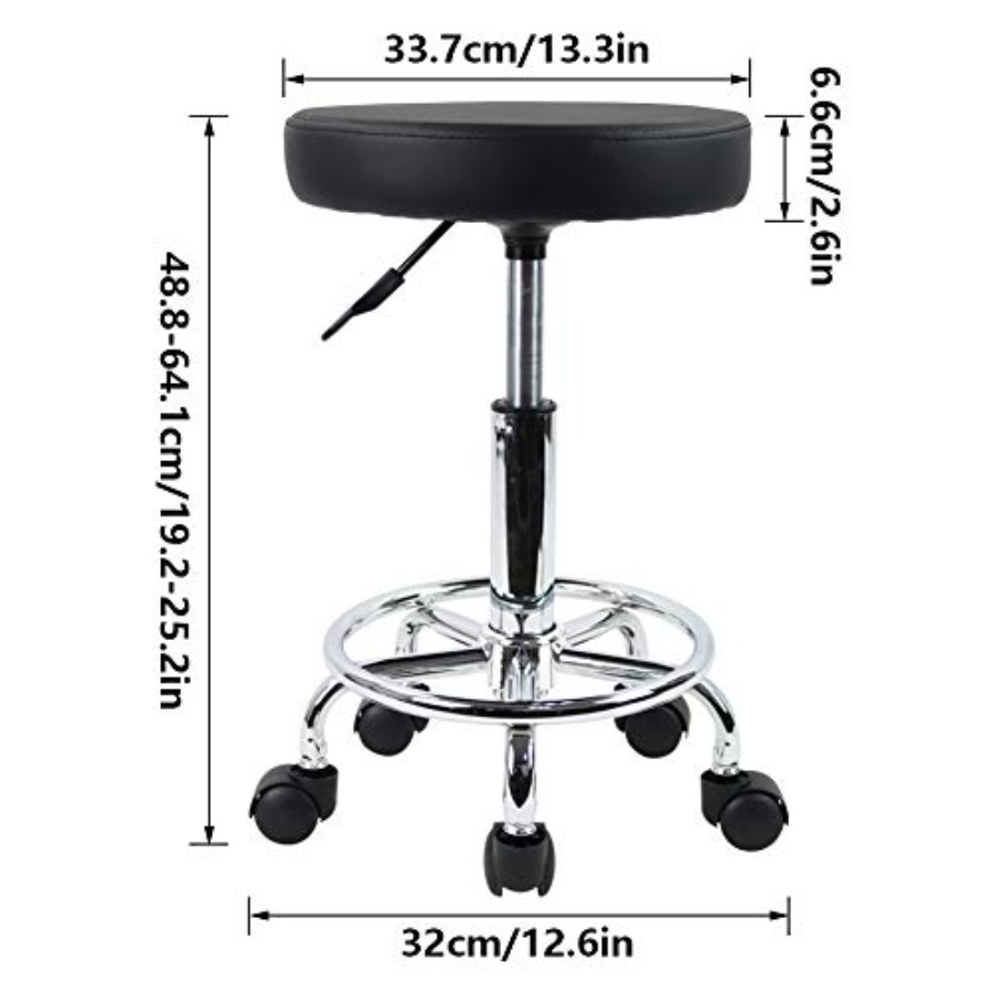 PU Leather Round Rolling Stool - Spa & Wellness Hotel Paradiso ulasan dan harga